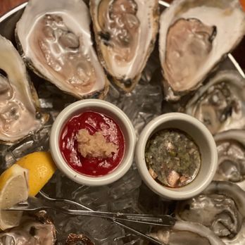 Blue Pointe Oyster Bar and Seafood Grill - Cocktail sauce and Incredible Mignonette - Seafood Near Me - Fort Myers, Florida
