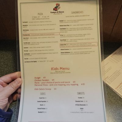 Menu photo 5 Campo Di Bocce Los Gatos, CA