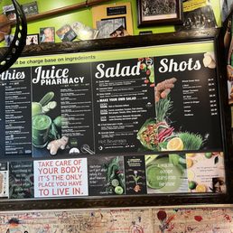 Juice menu