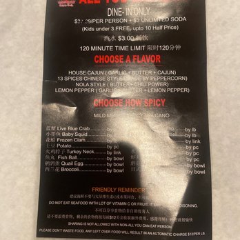 Gao's Crab - All you can menu!!! - Seafood Near Me - Houston, Texas