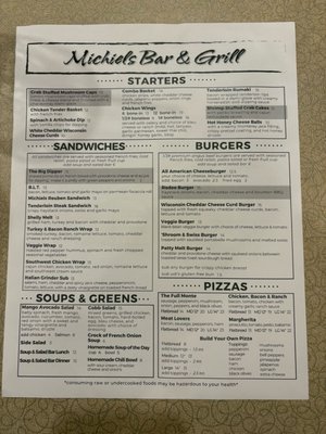 Menu photo 1 Michiels Bar & Grill Menasha, WI Menu photo 1 Michiels Bar & Grill Menasha, WI