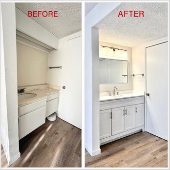 Cavalier Builders - Before and After photos of our small bathroom renovation - General Contractors Near Me - Woodland Hills, California
