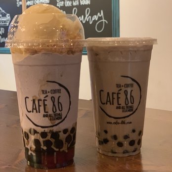 Cafe 86 - Upside Down Halo Halo & Ube Milk Tea - Desserts Near Me - San Diego, California