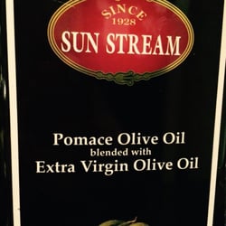 A huge jug of olive oil which was priced well.