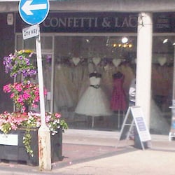confetti and lace bridal