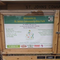 St. John's Community Dog Park - Welcome sign