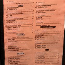 Fa-Sai Thai - Menu