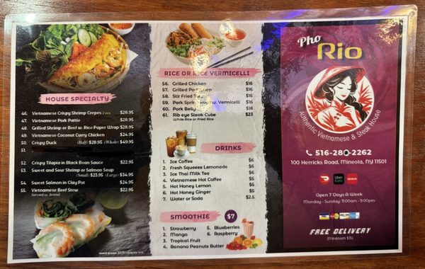 Menu photo 8 Rio Authentic Vietnamese & Steak House Mineola, NY Menu photo 8 Rio Authentic Vietnamese & Steak House Mineola, NY