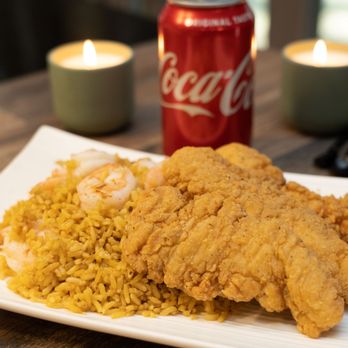 AJ Chicken & Fish - a plate of fried chicken and rice - Chicken Wings Near Me - Snellville, Georgia AJ Chicken & Fish - a plate of fried chicken and rice - Chicken Wings Near Me - Snellville, Georgia