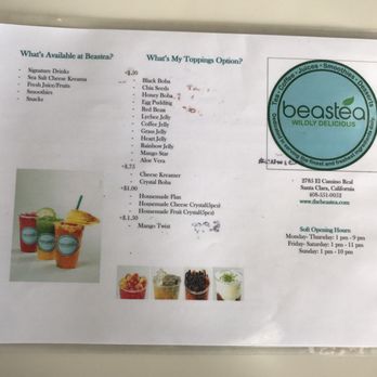Beastea - Menu - Coffee & Tea Near Me - Santa Clara, California Beastea - Menu - Coffee & Tea Near Me - Santa Clara, California