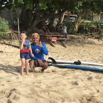 North Shore Surf Lessons - My 4yr old and Kala posing after his very first surf session. It was a success! - Surf Schools Near Me North Shore Surf Lessons - My 4yr old and Kala posing after his very first surf session. It was a success! - Surf Schools Near Me