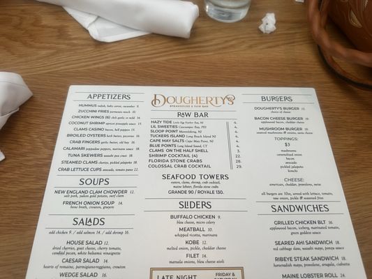 Menu photo 1 Dougherty's Steakhouse & Raw Bar Atlantic City, NJ Menu photo 1 Dougherty's Steakhouse & Raw Bar Atlantic City, NJ