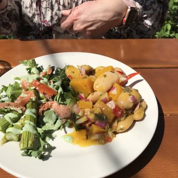 Kentucky Native Cafe - Trout & asparagus salad with herb dressing with white bean & beat salad, My wife said it went great with white wine - Cafes Near Me - Lexington, Kentucky