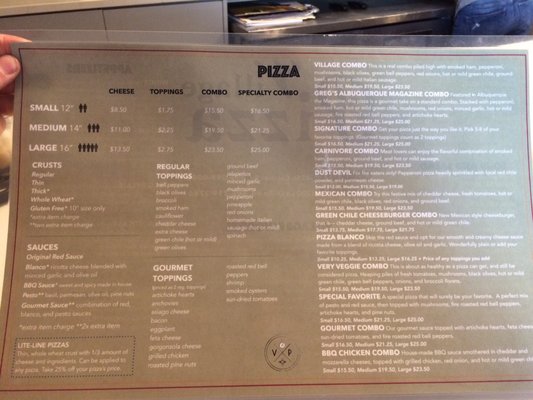 Menu photo 4 Village Pizza Albuquerque, NM