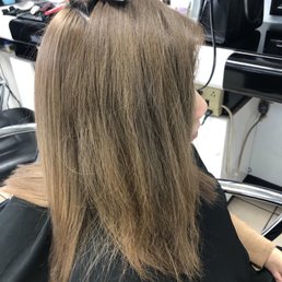 Before: Frizzy, Bleach damaged hair