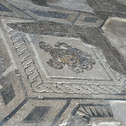 Parco Archeologico delle Terme di Baia - The mosaic of a masque or dramatic face suggests this was a small theatre