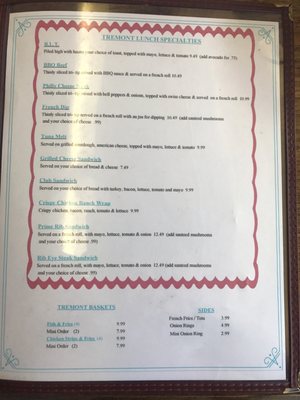 Menu photo 5 Tremont Cafe Red Bluff, CA