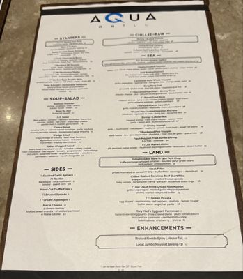 Menu photo 1 Aqua Grill Ponte Vedra Beach, FL Menu photo 1 Aqua Grill Ponte Vedra Beach, FL