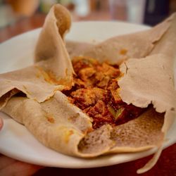 Ranch Side Cafe - Awaze Tibs with Injera. Delicious