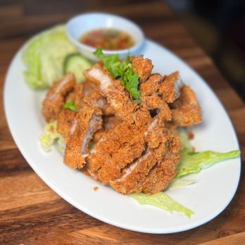 Laughing Monk Cafe - Allston - Fried Pork Belly - Thai Near Me - Boston, Massachusetts