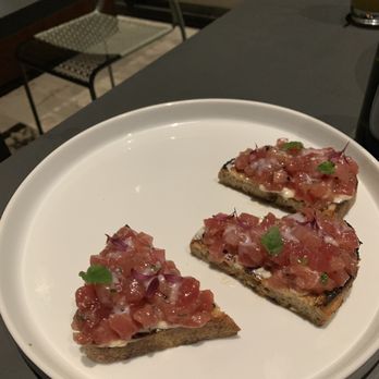 Present Tense - Aged Tuna Toast - Izakaya Near Me - Nashville, Tennessee Present Tense - Aged Tuna Toast - Izakaya Near Me - Nashville, Tennessee