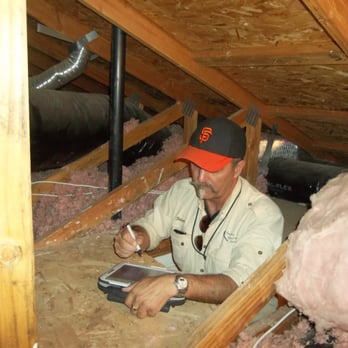 Sentinel Inspection Services - In an attic area where we look at your insulation levels, framing, vent pipes, exhaust vents and more. - Home Inspectors Near Me Sentinel Inspection Services - In an attic area where we look at your insulation levels, framing, vent pipes, exhaust vents and more. - Home Inspectors Near Me