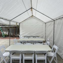 Perez Party Rentals - White resin chairs