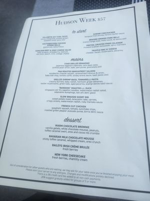 Menu photo 1 HAVEN Riverfront Restaurant & Bar Edgewater, NJ
