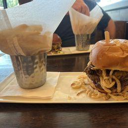 Rodeo Smash burger with fries Rodeo Smash burger with fries