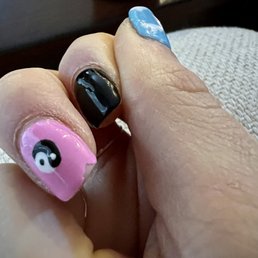 Chipped polish and terrible cuticle care. Chipped polish and terrible cuticle care.