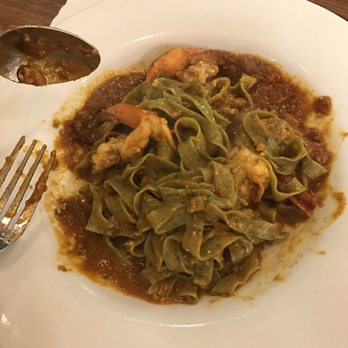 Avatar's Restaurant - Smoked eggplant prawn spinach pasta - Indian Near Me - Sausalito, California