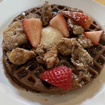 Kehaulani's Cafe - Ube waffle (substitute chicken for lechon) - Breakfast & Brunch Near Me - Vallejo, California Kehaulani's Cafe - Ube waffle (substitute chicken for lechon) - Breakfast & Brunch Near Me - Vallejo, California