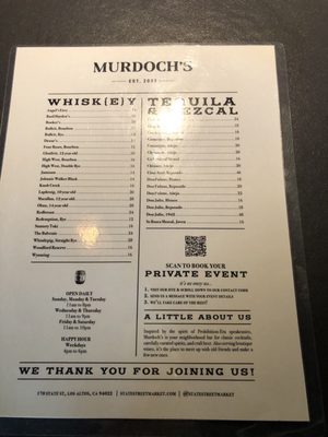 Menu photo 1 Murdoch's Los Altos, CA Menu photo 1 Murdoch's Los Altos, CA