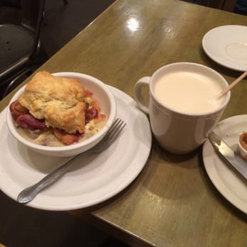 Ula Café - Breakfast! Biscuit, eggs, with sausage gravy and bacon paired with an earl grey latte - Coffee & Tea Near Me - Jamaica Plain, Massachusetts Ula Café - Breakfast! Biscuit, eggs, with sausage gravy and bacon paired with an earl grey latte - Coffee & Tea Near Me - Jamaica Plain, Massachusetts
