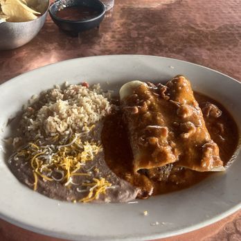 Savina’s - Brisket Enchiladas with red sauce - Mexican Near Me - Castle Rock, Colorado