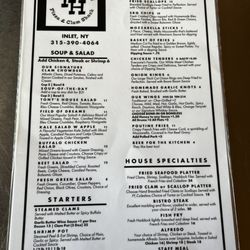 Tony Harper’s Pizza & Clam - Menu