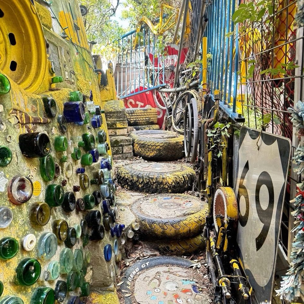 Cathedral of Junk - Steps made out of tires and a bunch of other things - Junkyards Near Me - Austin, Texas