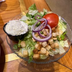 J Arthur's Restaurant - Side Salad - Check out the Blue Cheese!