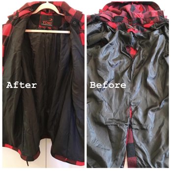 Shan Stitches - Before and after of a coat. I replaced the lining. - Sewing & Alterations Near Me Shan Stitches - Before and after of a coat. I replaced the lining. - Sewing & Alterations Near Me