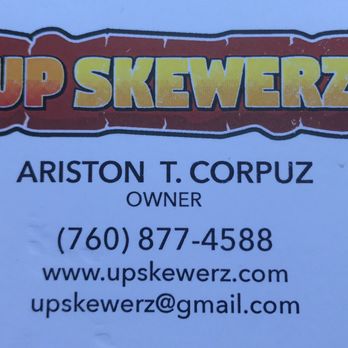 Up Skewerz - Business Card - Barbeque Near Me