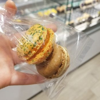 Le Macaron French Pastries - Mango and caramel macarons - Macarons Near Me - Cambridge, Massachusetts