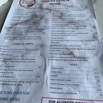 Gather and Brew - Menu - Bistros Near Me - Newry