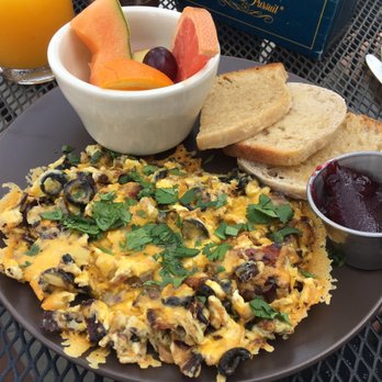 Riverwalk Park Inn Cafe - Elephant Rock Scramble! Just look at how beautiful the serving is! - Breakfast & Brunch Near Me - Chelan, Washington Riverwalk Park Inn Cafe - Elephant Rock Scramble! Just look at how beautiful the serving is! - Breakfast & Brunch Near Me - Chelan, Washington