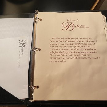 The Bertram Inn & Conf Ctr Trademark Collection - yellowed and waterstained book in room. Nothing has been replaced in years. - Hotels Near Me - Aurora, Ohio The Bertram Inn & Conf Ctr Trademark Collection - yellowed and waterstained book in room. Nothing has been replaced in years. - Hotels Near Me - Aurora, Ohio