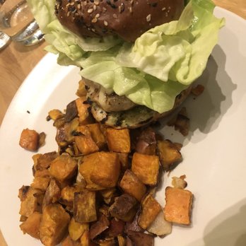 True Food Kitchen - Turkey Burger with roasted Sweet Potatoes. Delicious - New American Near Me - Chicago, Illinois True Food Kitchen - Turkey Burger with roasted Sweet Potatoes. Delicious - New American Near Me - Chicago, Illinois
