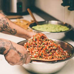 Fresh pico de gallo and house-made guacamole are prepared daily using ripe tomatoes, onions, cilantro, jalapeños, and avocado...