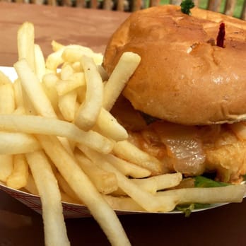 Chef George Eats - Ono fish burger with fries - Caterers Near Me