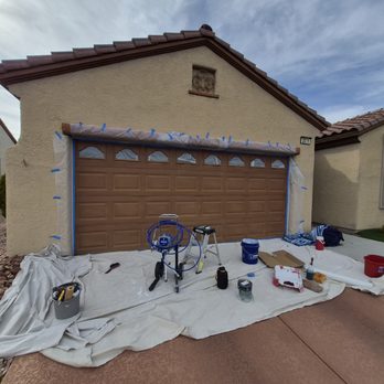 Red Rock Repairs - Before Painting Garage Door - Handyman Near Me - Boulder City, Nevada Red Rock Repairs - Before Painting Garage Door - Handyman Near Me - Boulder City, Nevada