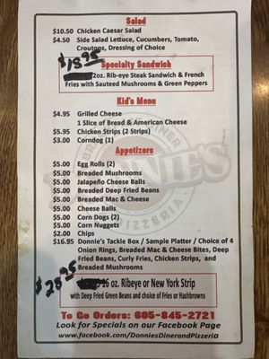 Menu photo 4 Donnies Breakfast Diner & Pizzaria Mobridge, SD Menu photo 4 Donnies Breakfast Diner & Pizzaria Mobridge, SD