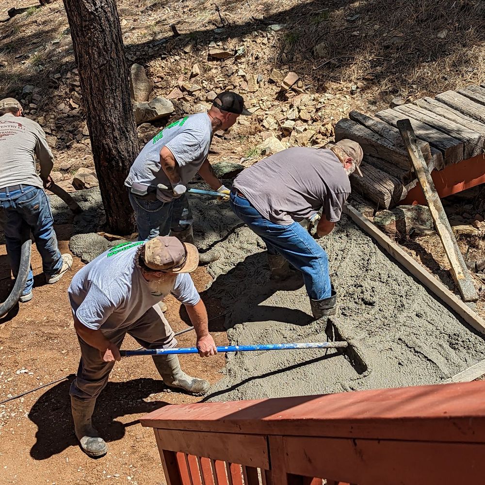 All American Concrete - Hardworking crew on patio - Patio Coverings Near Me